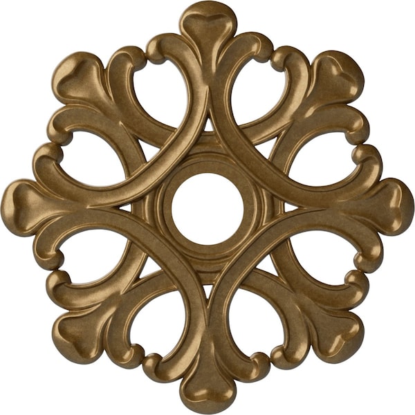 Ekena Millwork Angel Ceiling Medallion (Fits Canopies up to 4 3/8"), 20 7/8"OD x 3 5/8"ID x 1"P, Pale Gold CM20ANPAS - main